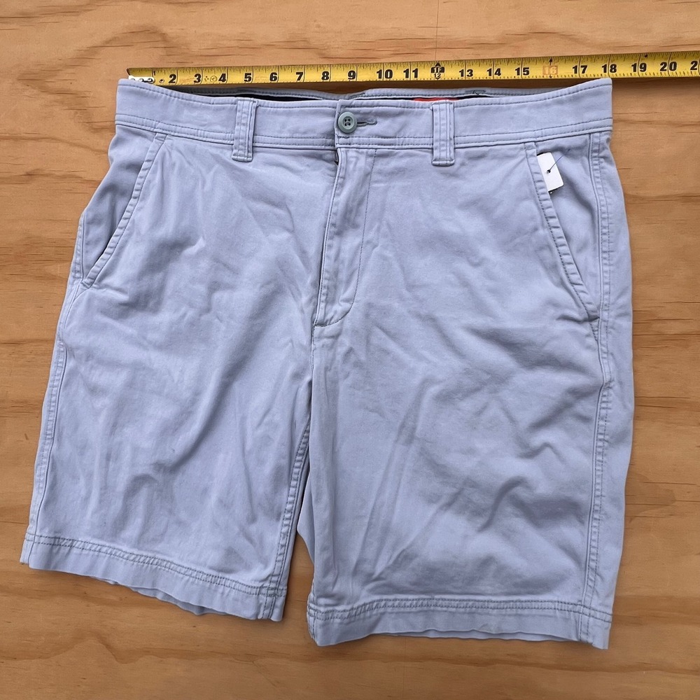 St Johns Bay Mens 36 ComfortStretch Chino Shorts LightBlue Cotton Twill 9 Inseam